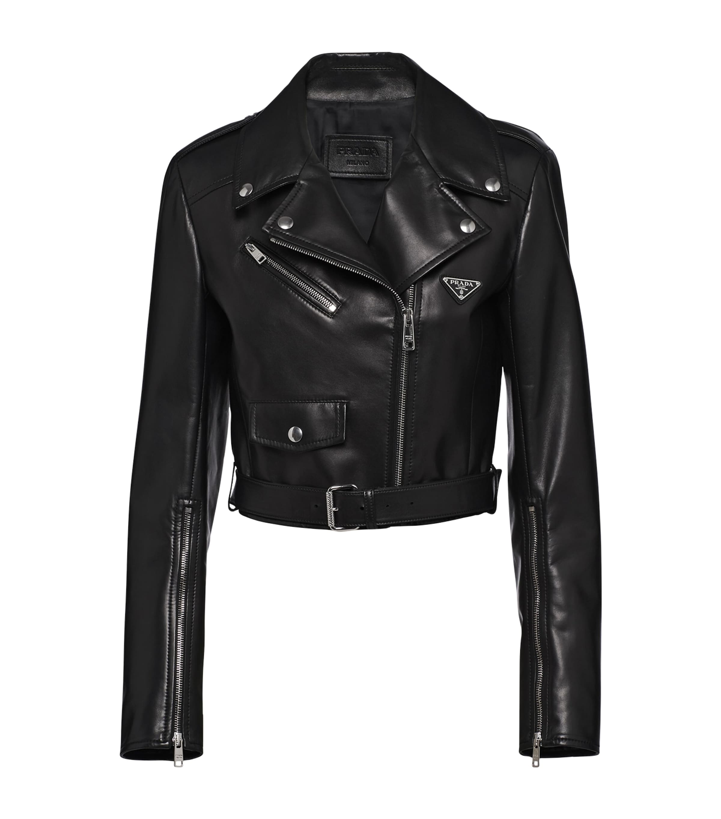 Prada Black Leather Biker Jacket