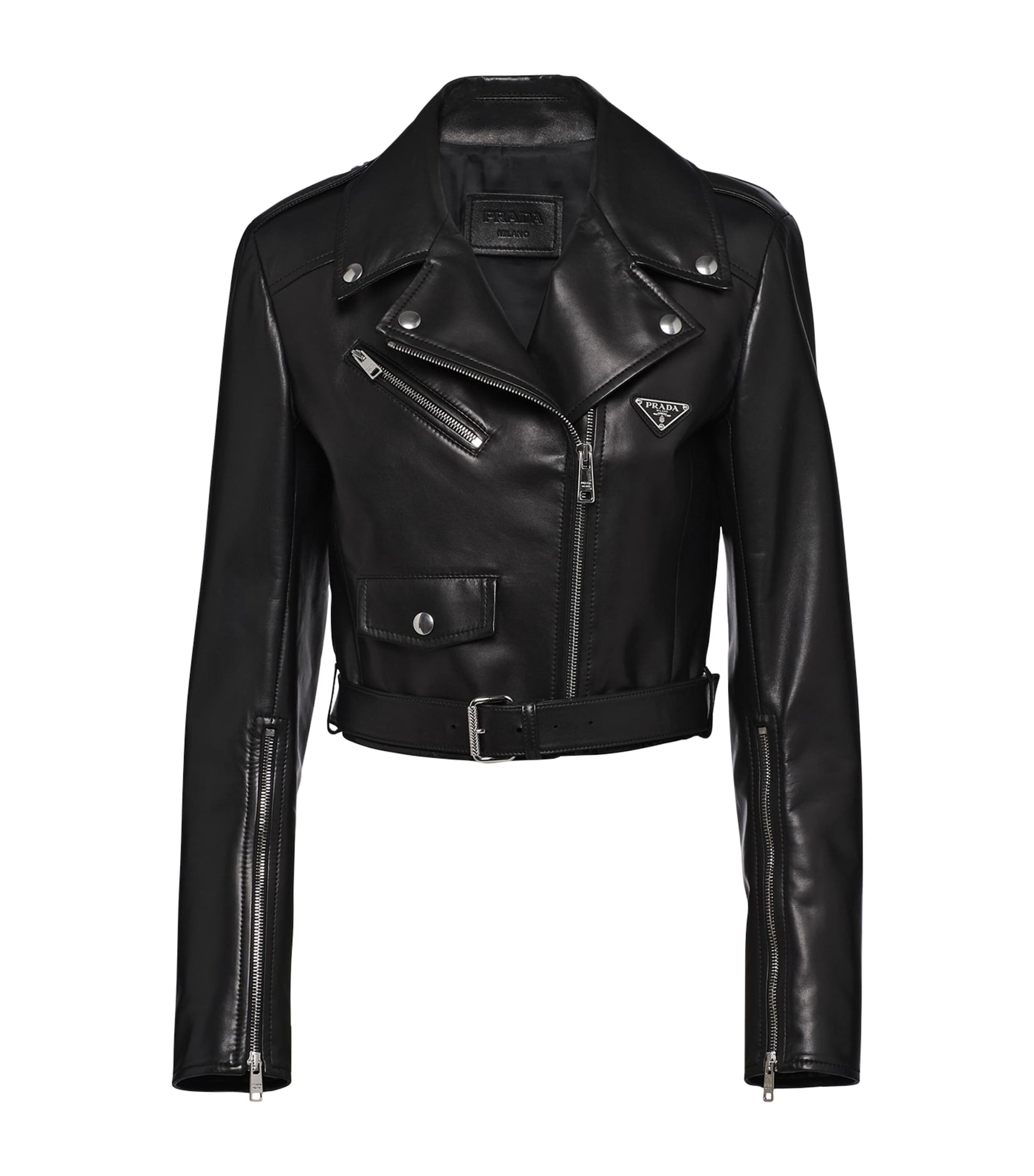 Prada Black Leather Biker Jacket