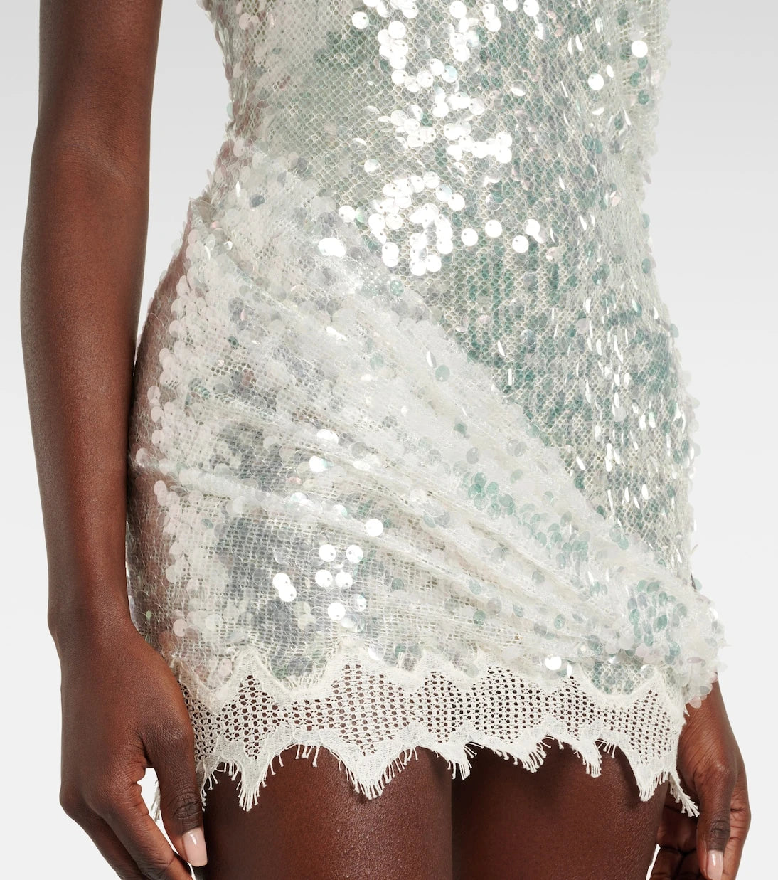 Christopher Esber - Opaline sequined lace-trimmed minidress