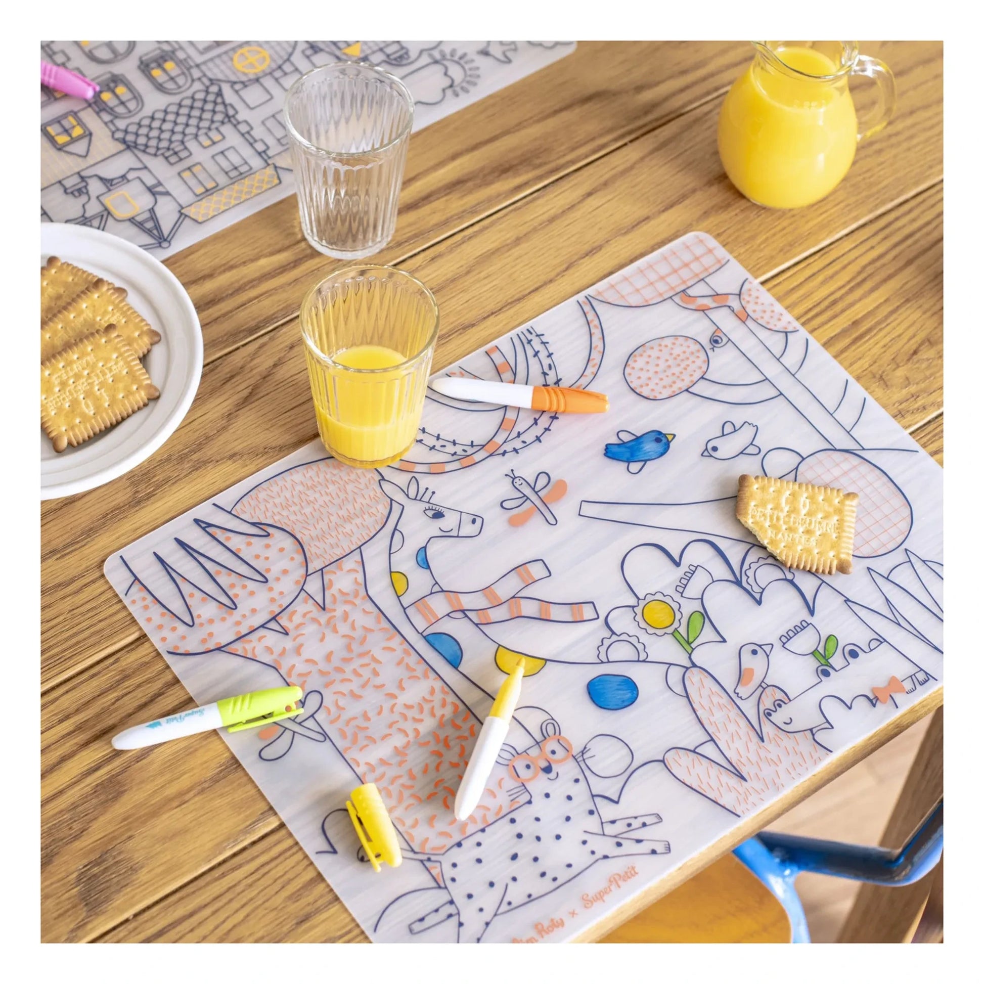 Moulin Roty - Silicone coloring set + 5 markers