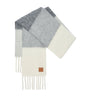 Grey Alpaca-Wool-Blend Jacquard Stripe Scarf