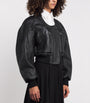 Jacquemus Black Gained Leather Bomber Jacket