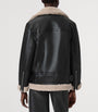 AllSaints Shearling Sola Leather Jacket BLACK/NATURAL