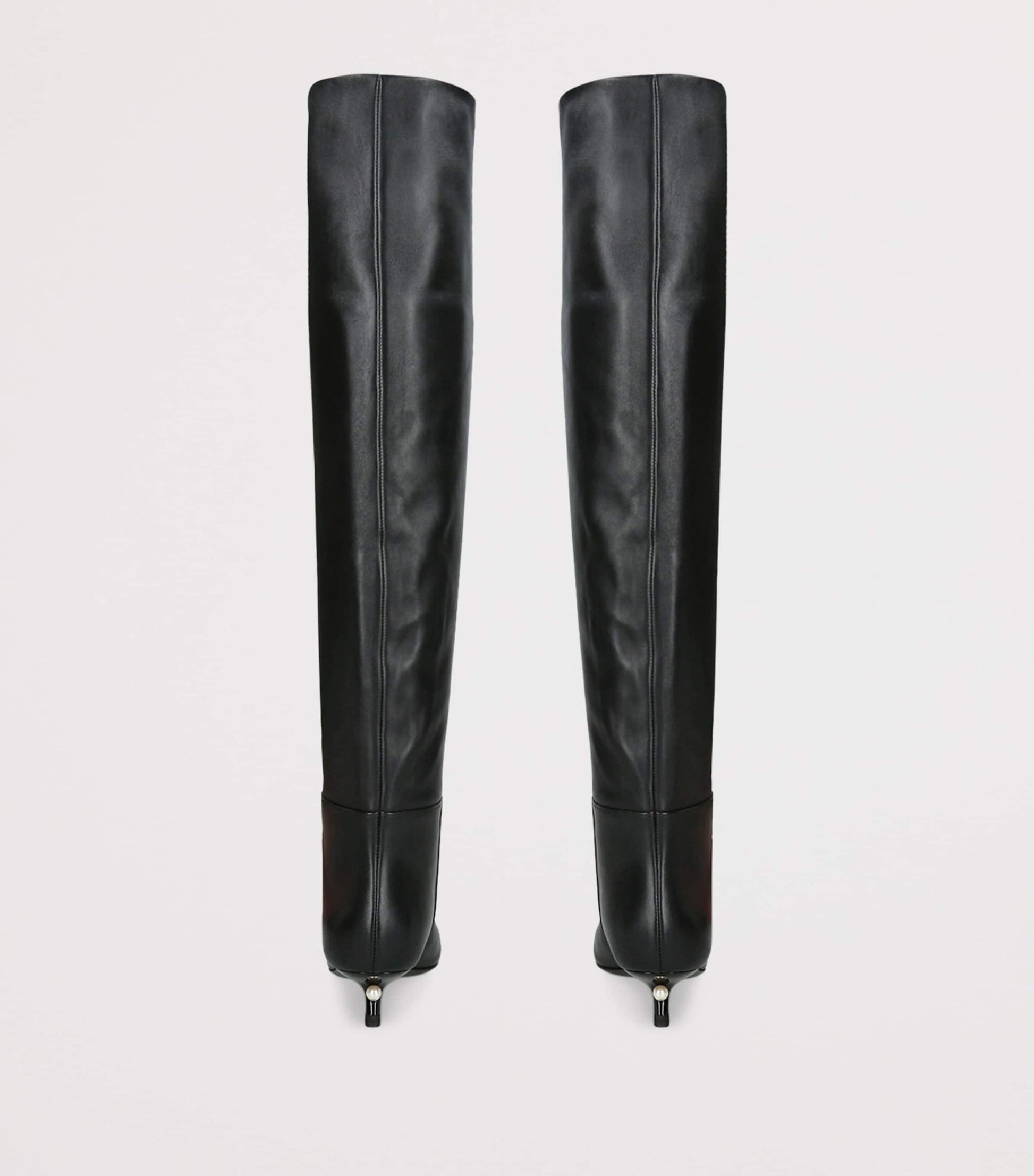 Alevi Black Leather Derby Knee-High Boots 35