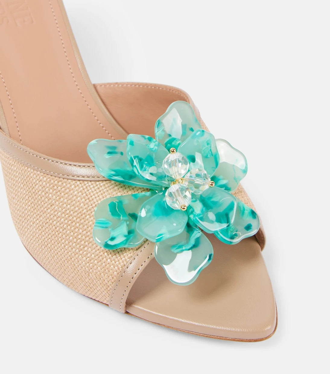 Malone Souliers - Cyd 70 embellished leather-trimmed mules