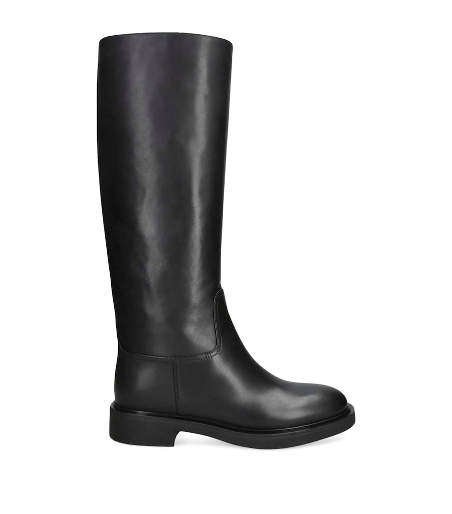 Gianvito Rossi Black Leather Ascott Knee-High Boots