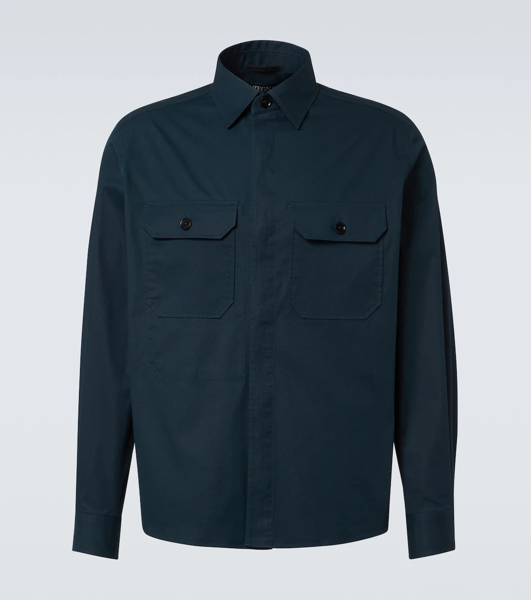 Zegna - قميص علوي من مزيج القطن