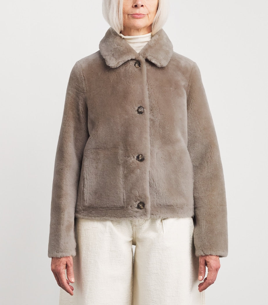 Yves Salomon Black Lamb Fur Jacket