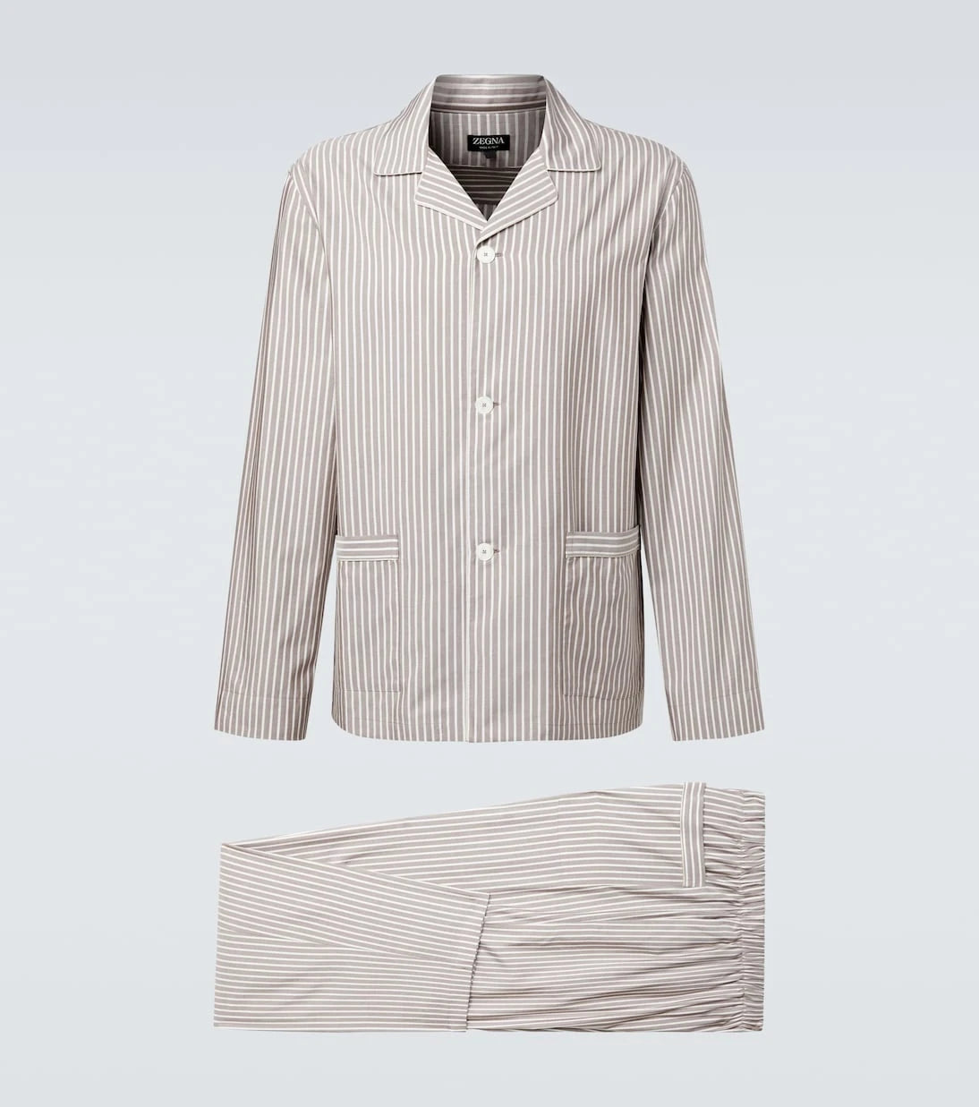 Zegna - Striped silk, cotton, and cashmere pajamas