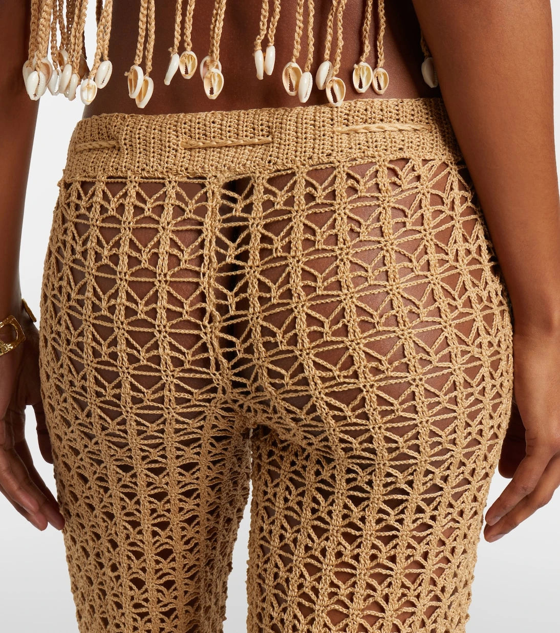 Anna Kosturova - Crochet cotton wide-leg pants