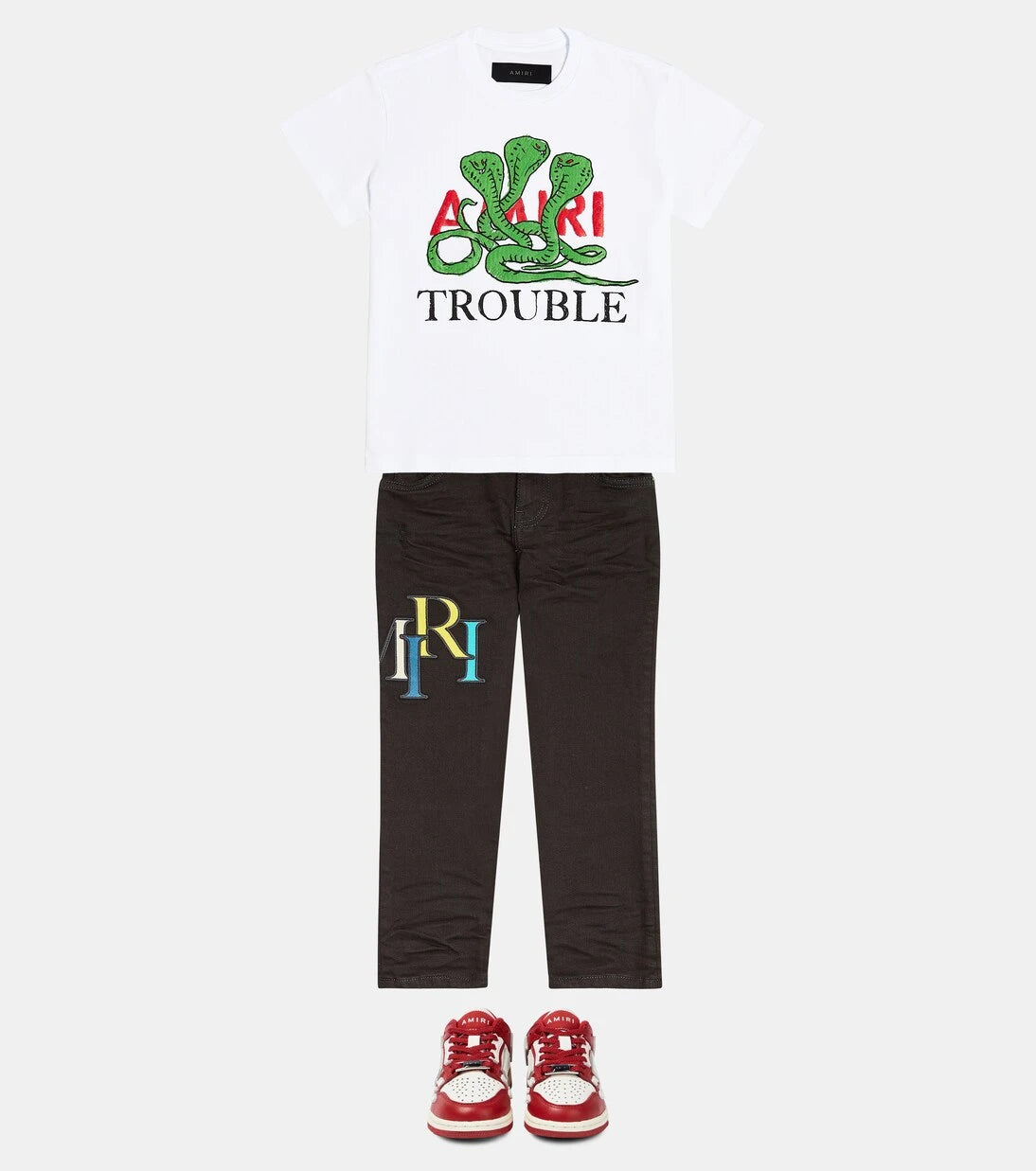 Amiri Kids - Distressed logo skinny jeans