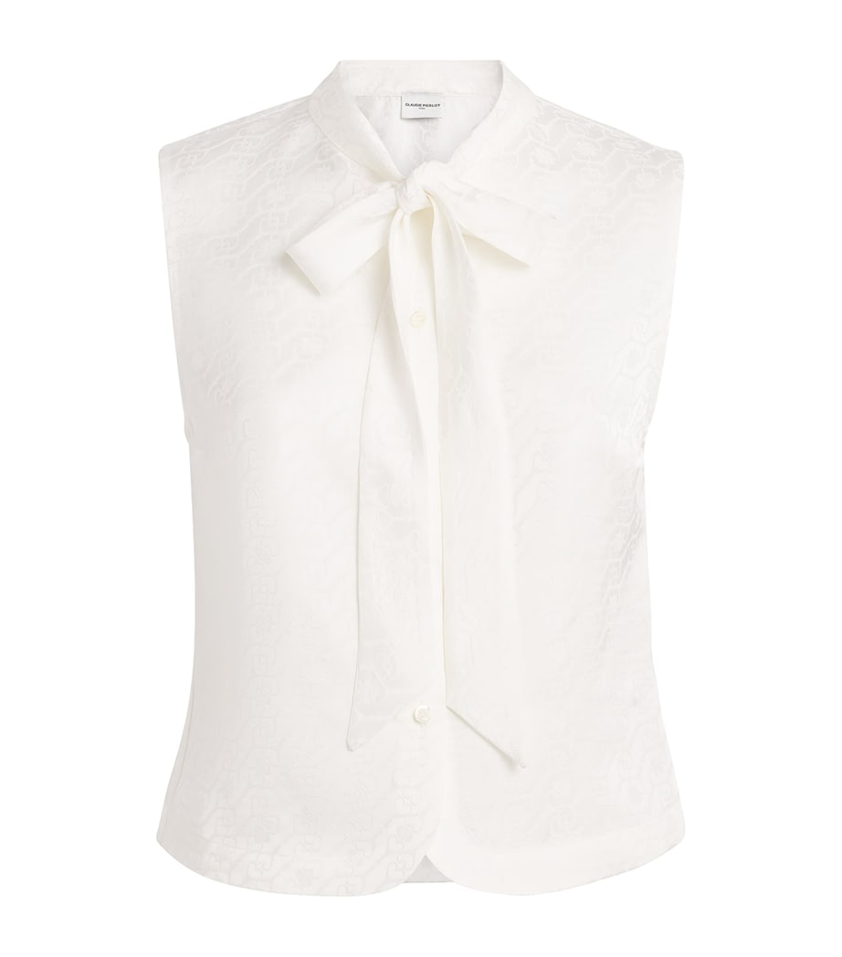 Claudie Pierlot White Lavallière-Neck Top