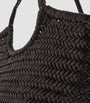 Black Large Leather Woven Nantucket Tote Bag