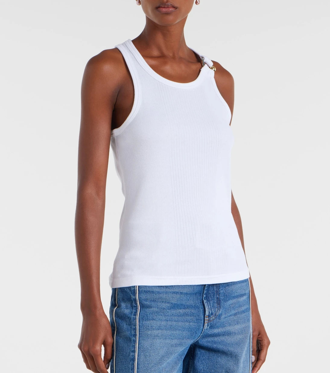 Jean Paul Gaultier - Piercing cotton jersey tank top