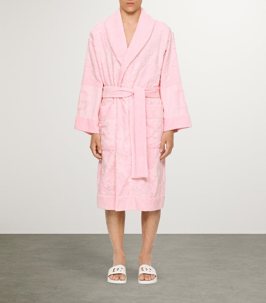 Dolce & Gabbana Casa Terry Cotton DG Logo Robe
