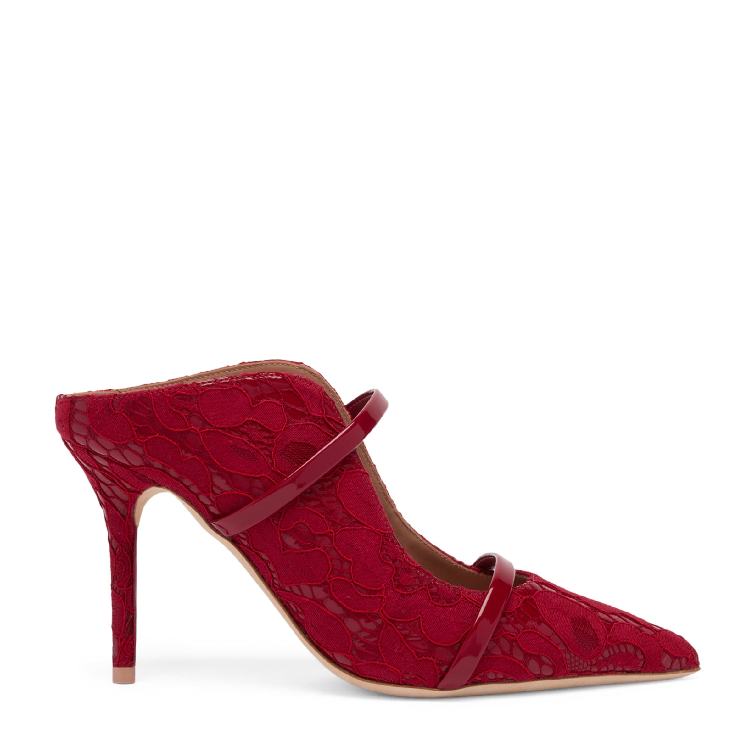 Malone Souliers Red Lace Maureen Mules 85