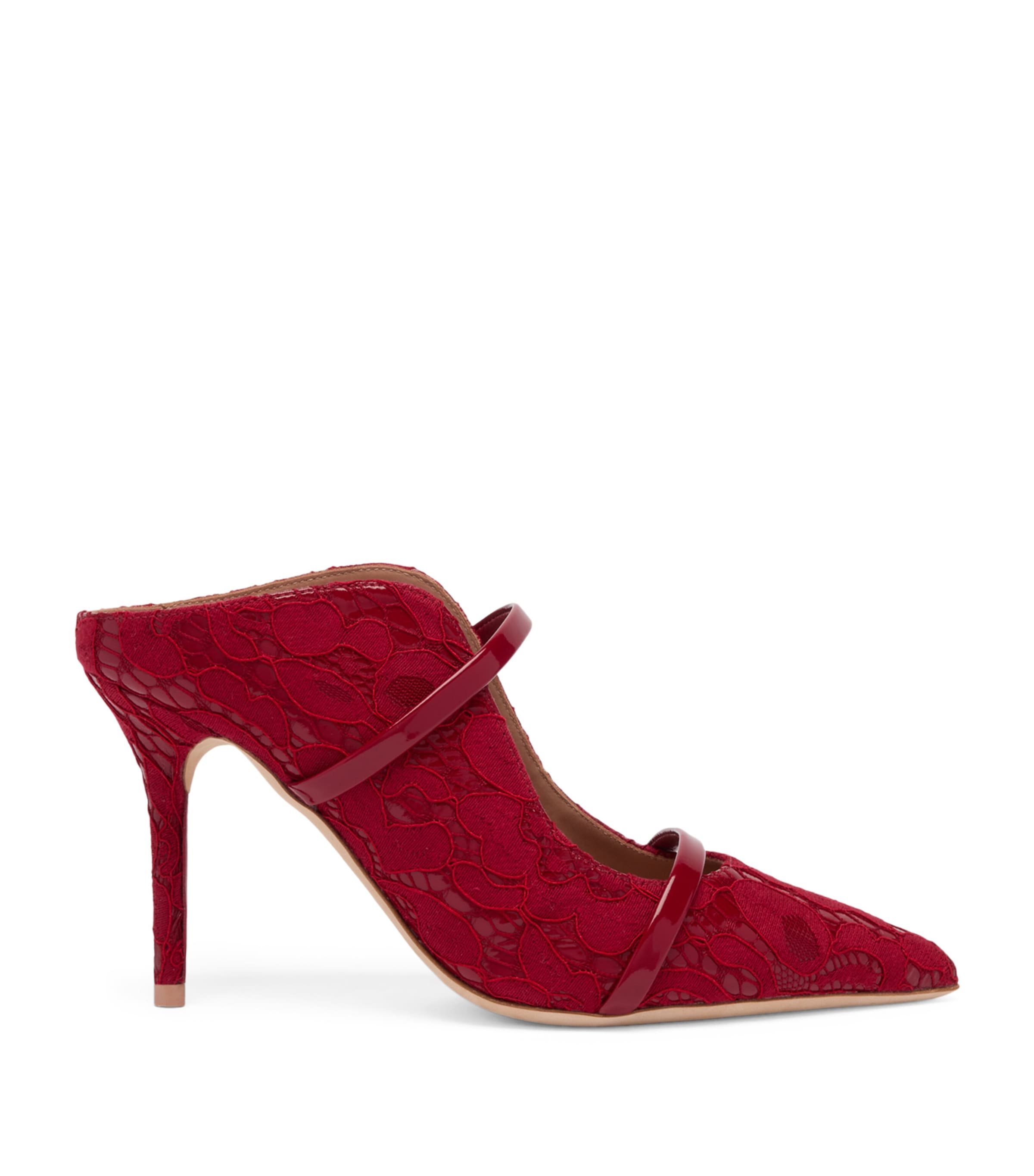 Malone Souliers Red Lace Maureen Mules 85