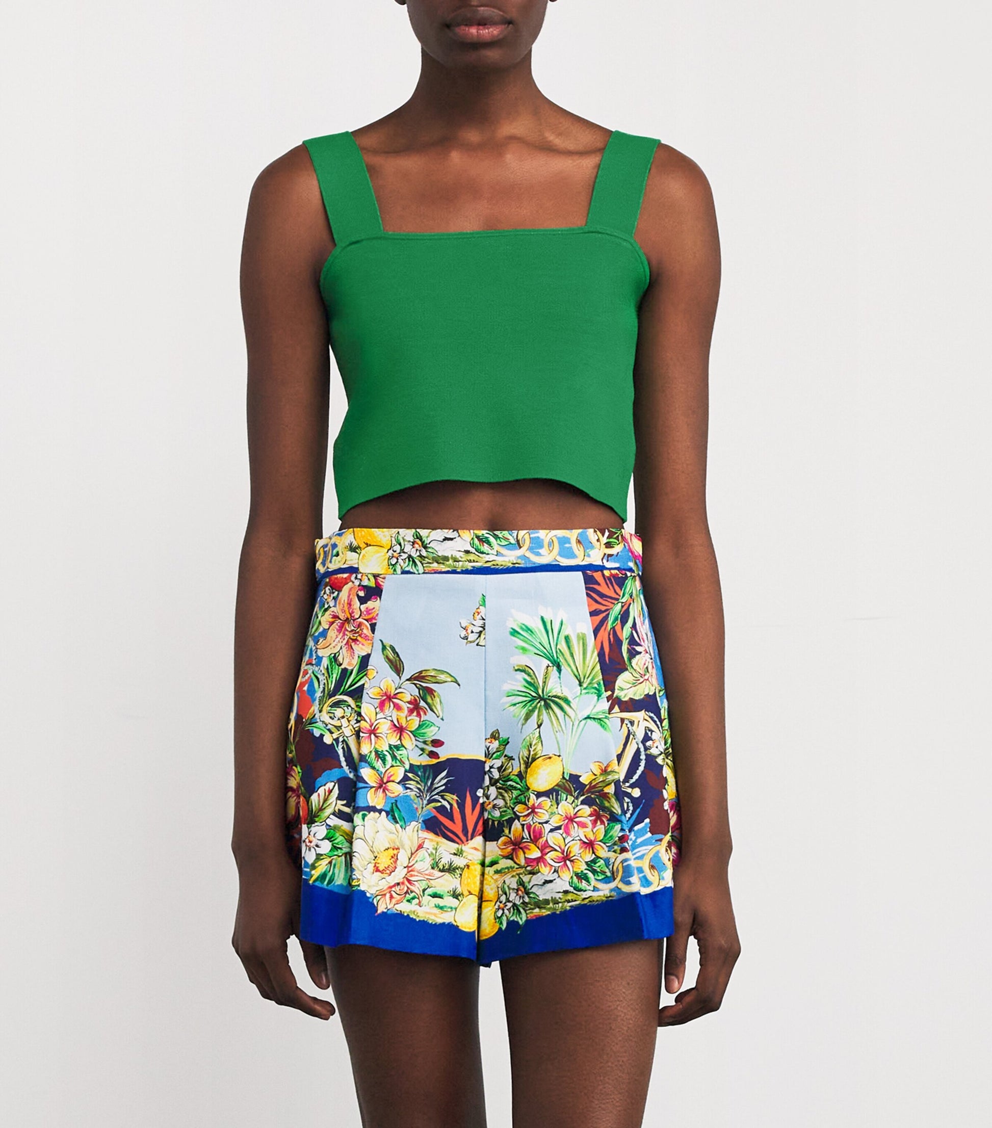 Green Knitted Crop Top