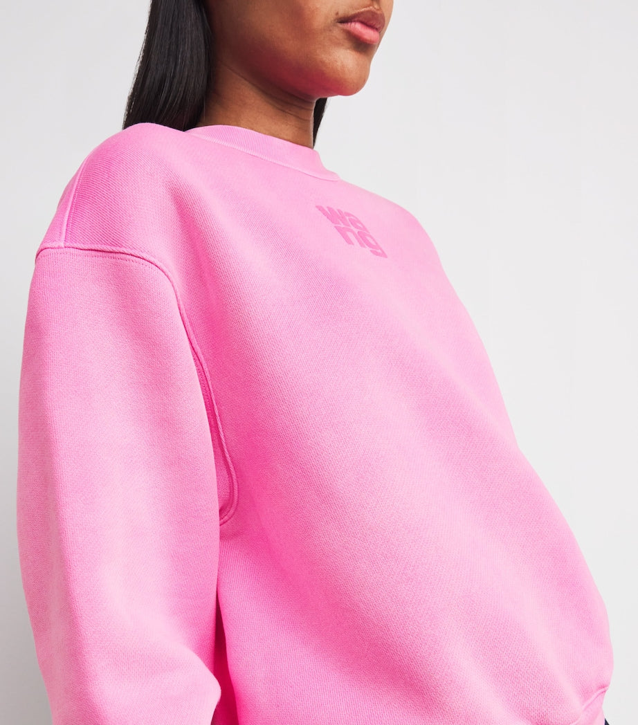 Alexander Wang Pink Cotton-Blend Logo Sweatshirt