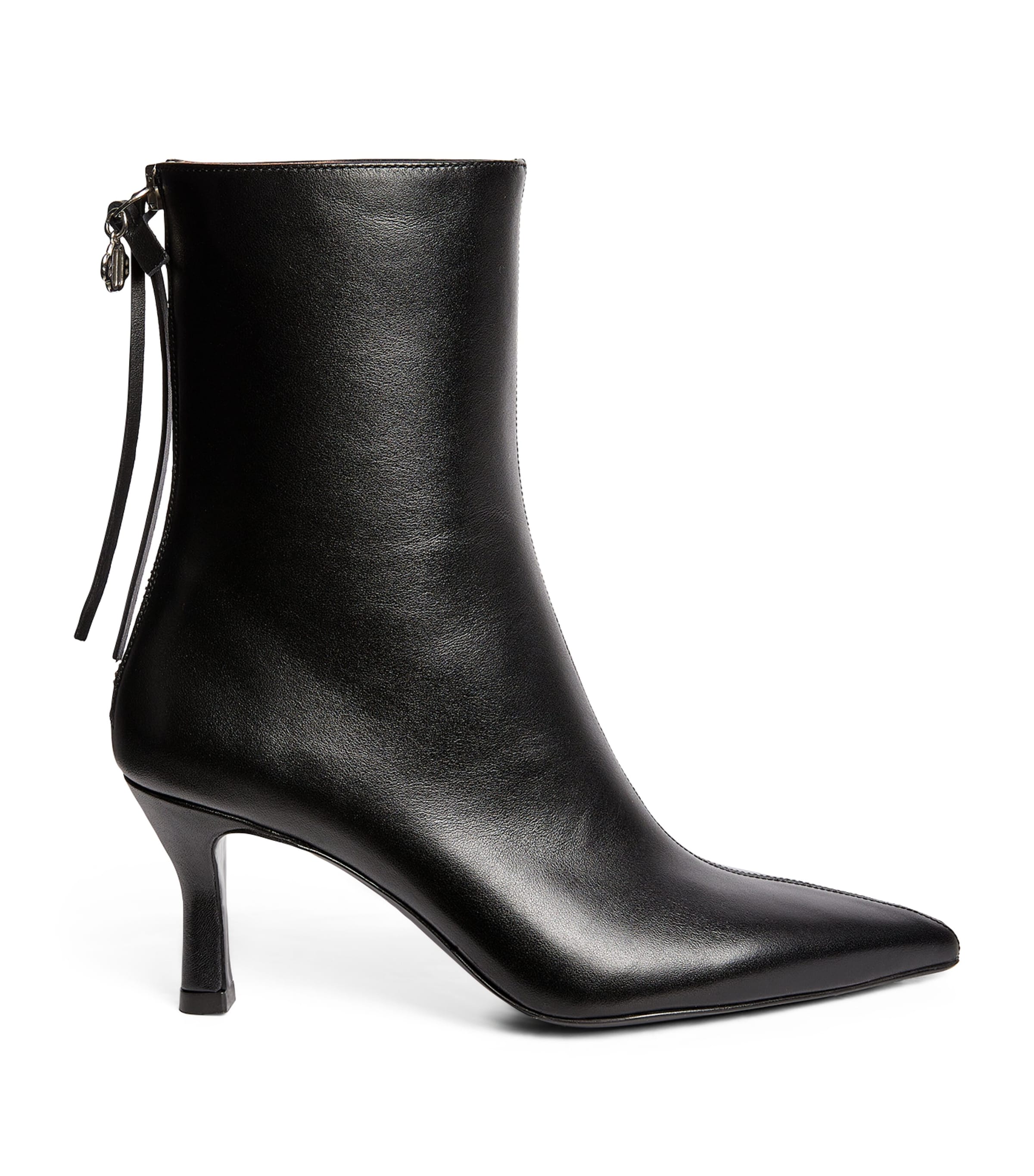 Black Leather Ankle Boots 75