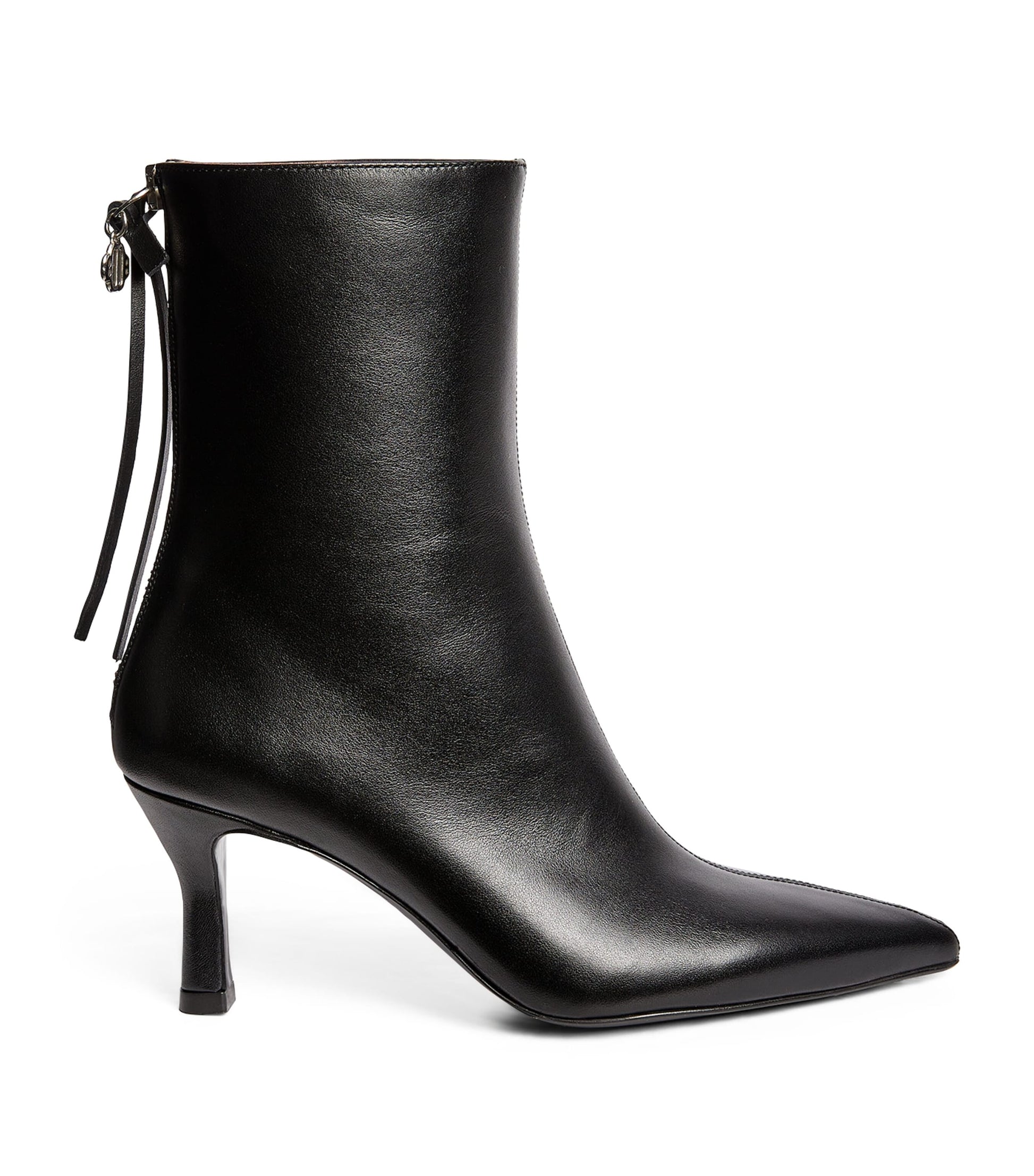 Black Leather Ankle Boots 75