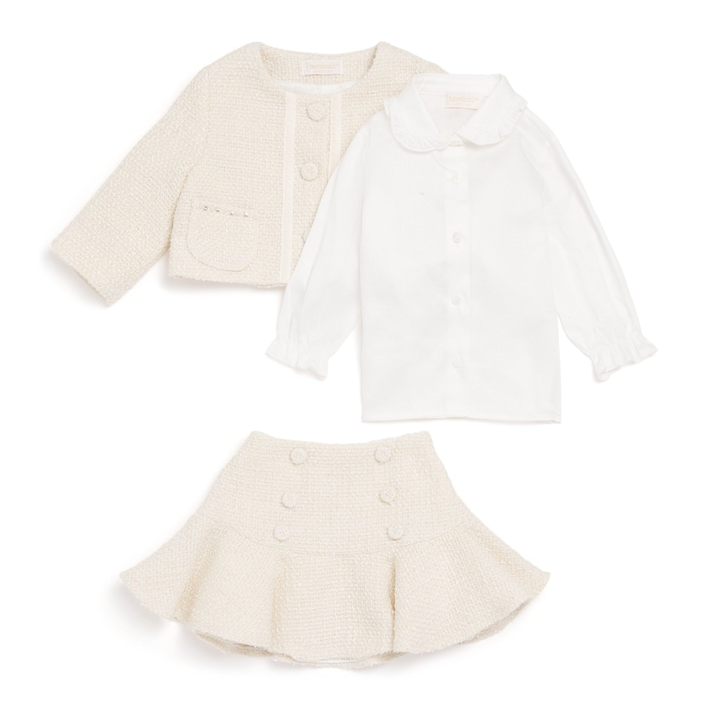 Tweed Jacket, Shirt and Skirt Set (3-24 Months)