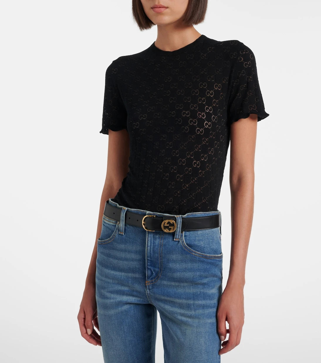 Gucci - GG cotton-blend devoré T-shirt