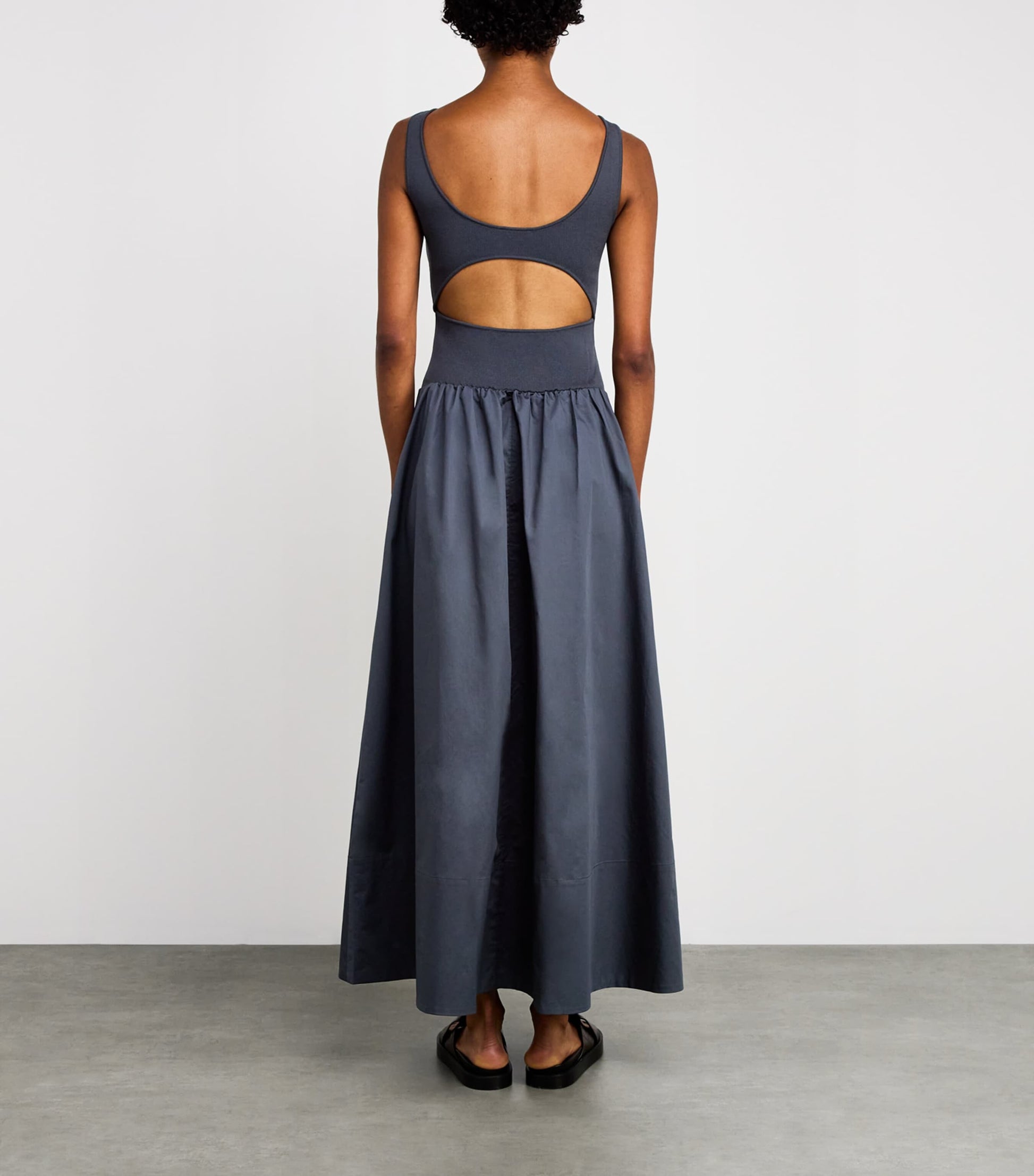 St. Agni Grey Cut-Out Maxi Dress