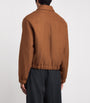 AMI Paris Brown Boiled Wool Bomber Jacket
