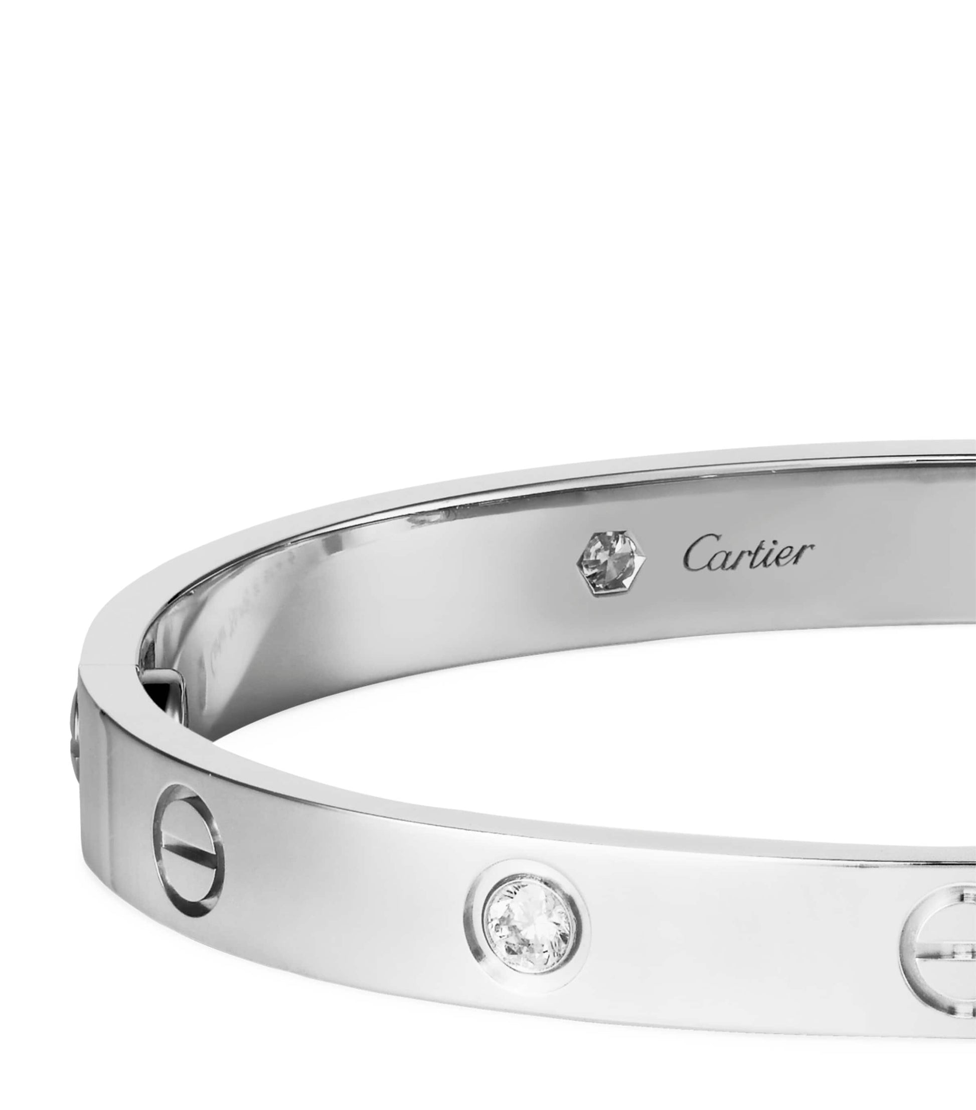 LOVE Classic White Gold 4-Diamond Bracelet