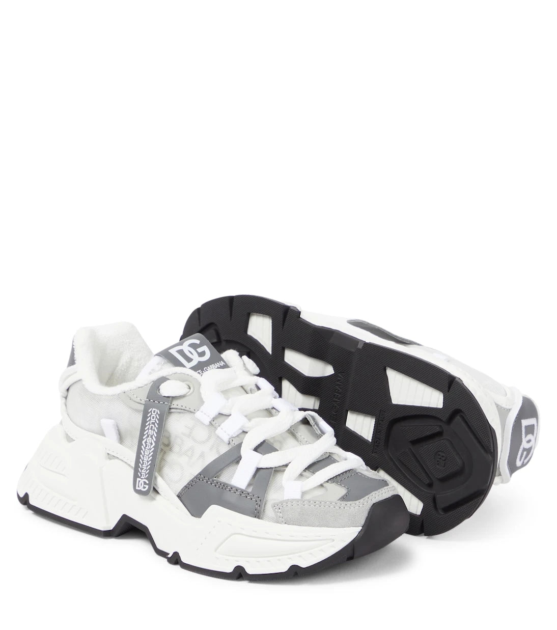 Dolce&Gabbana Kids - Airmaster DG leather-trimmed sneakers