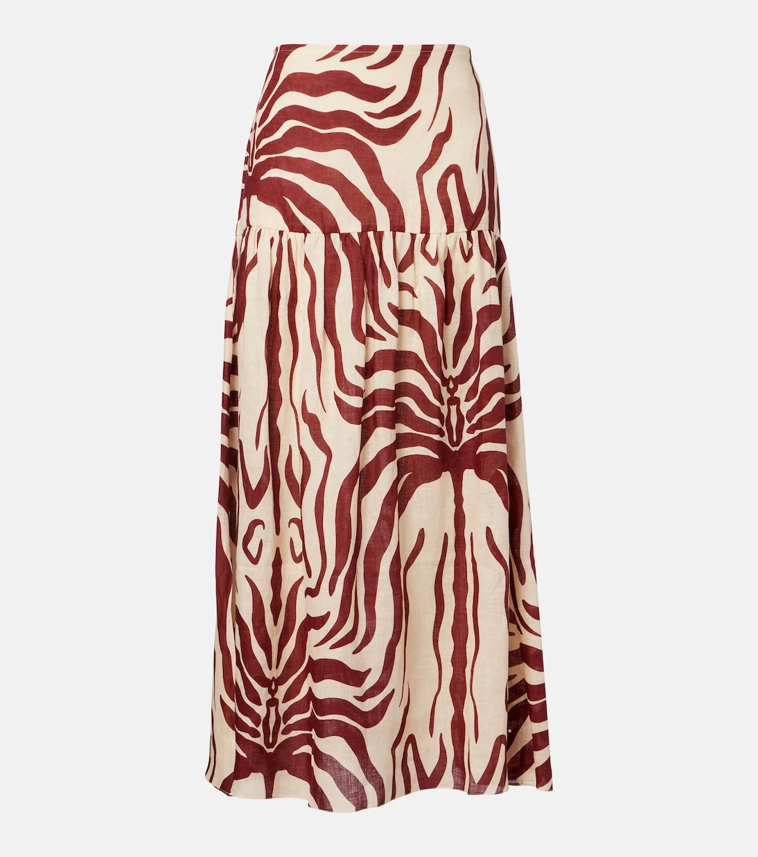 Johanna Ortiz - Gathered printed linen maxi skirt