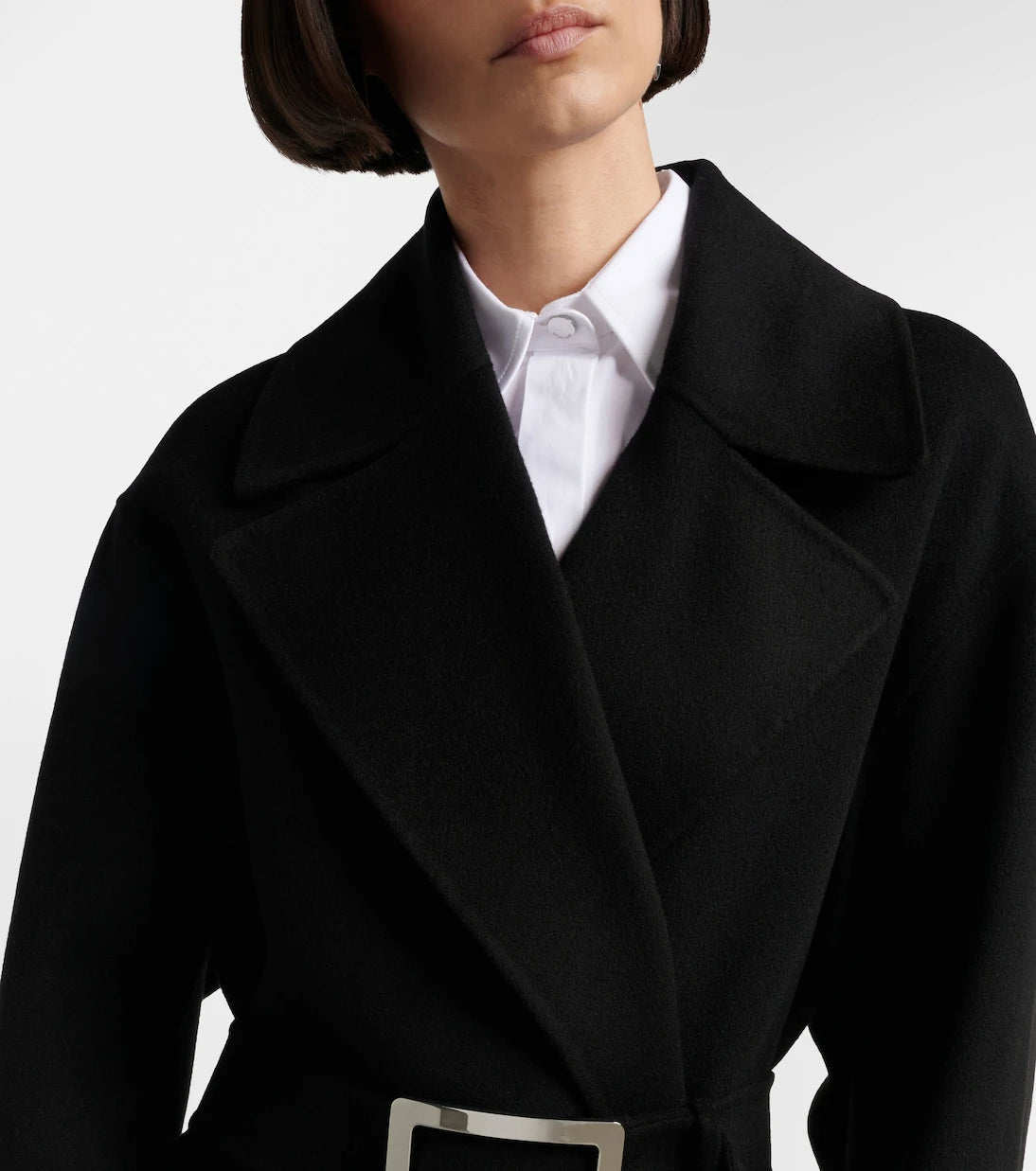 Sportmax - Belted virgin wool wrap coat