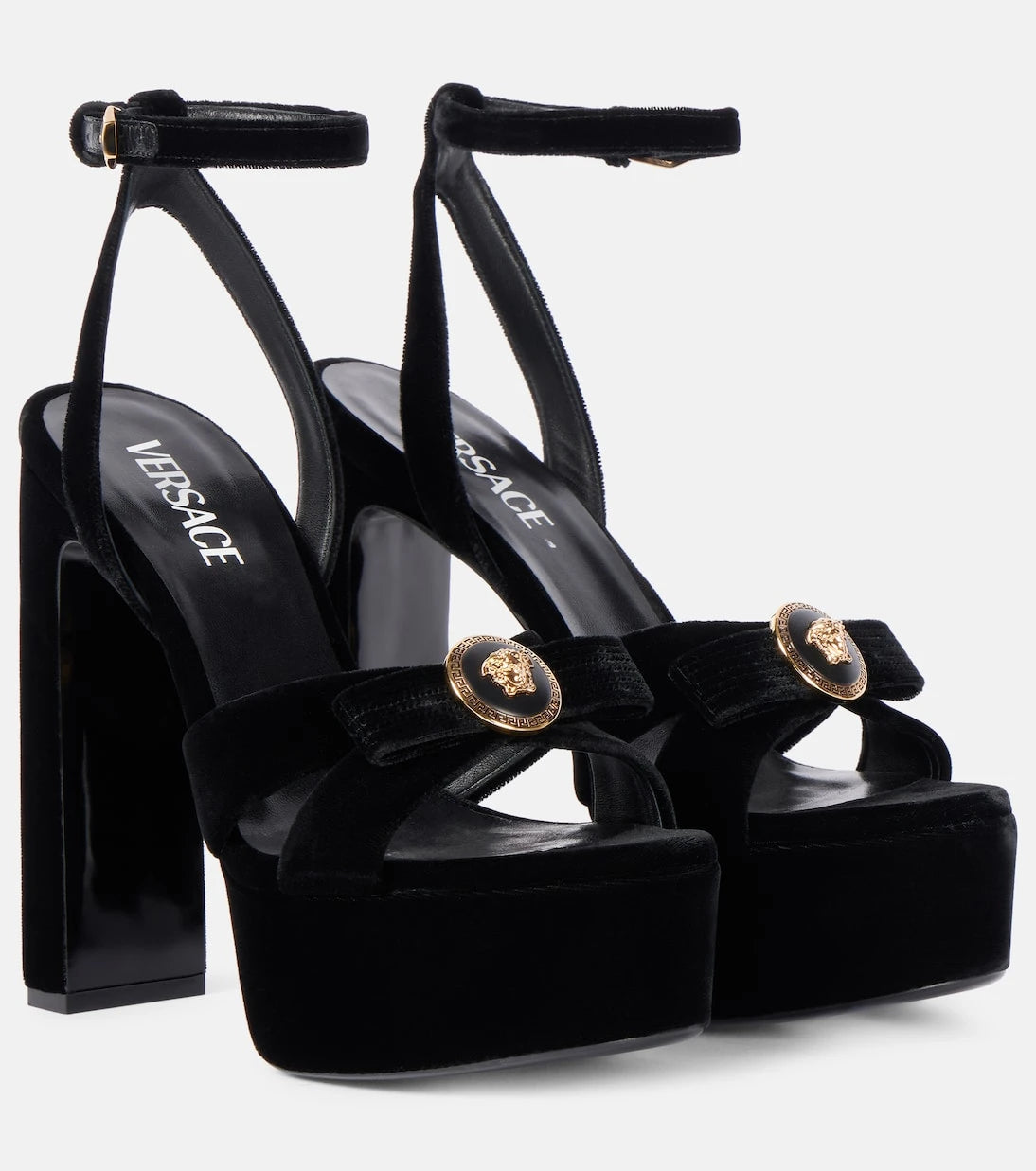 Versace - Medusa kadife platform sandaletler
