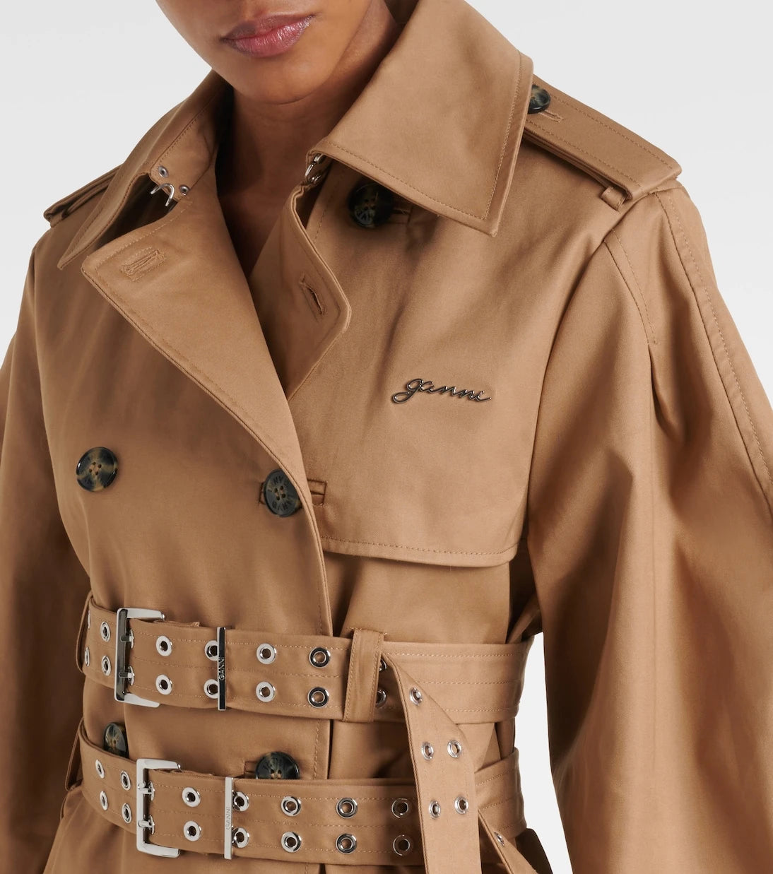 Ganni - Cotton trench coat