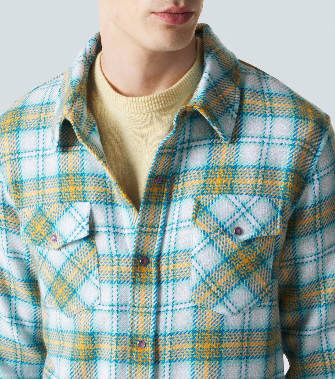 God's True Cashmere - Freedom cashmere shirt with amethyst