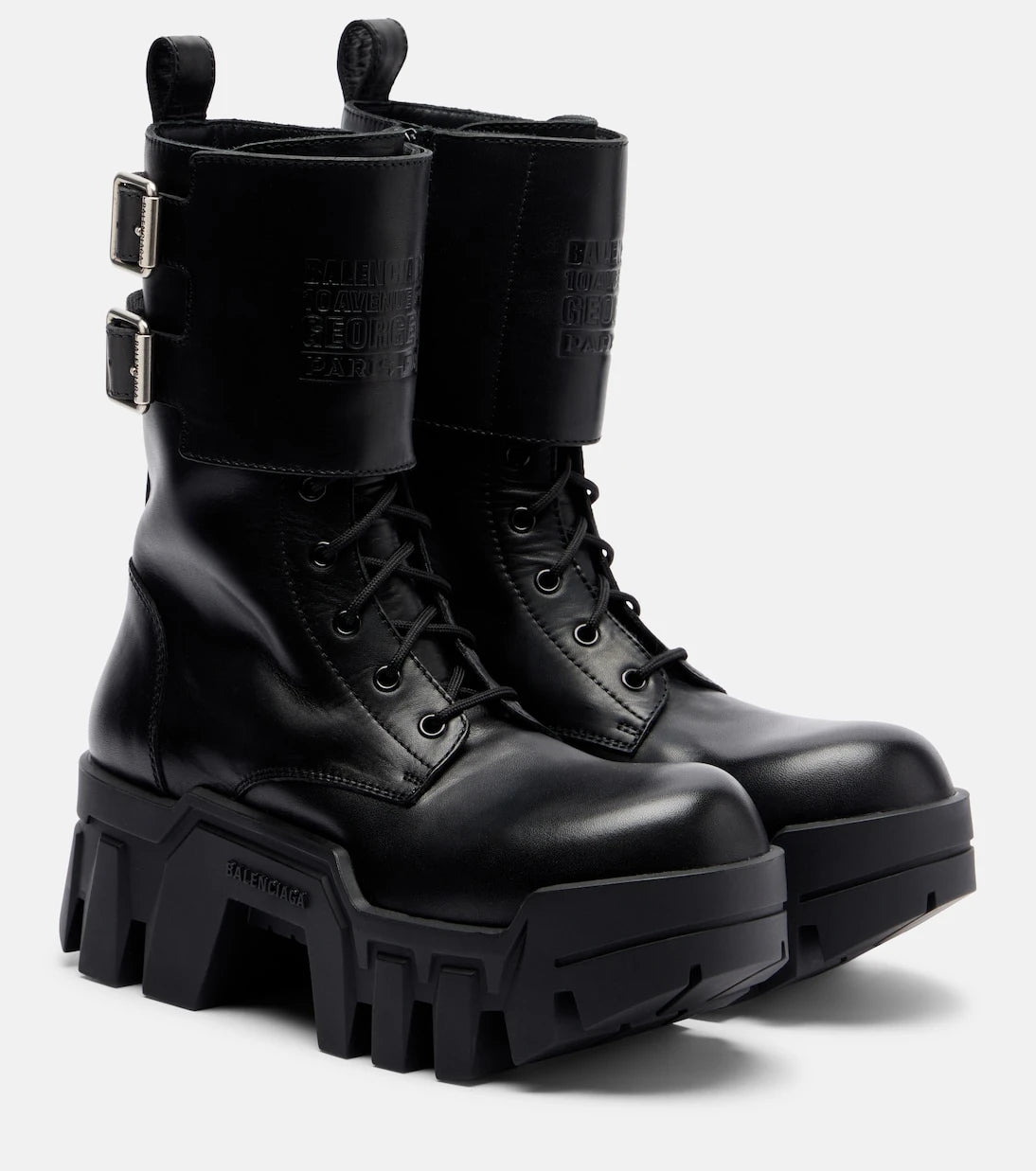 Balenciaga - حذاء قتال Bulldozer 25 من الجلد بكعب مسطح