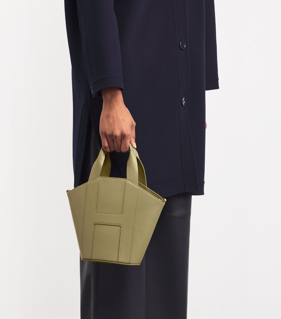 Green Grab Leather Tote Bag