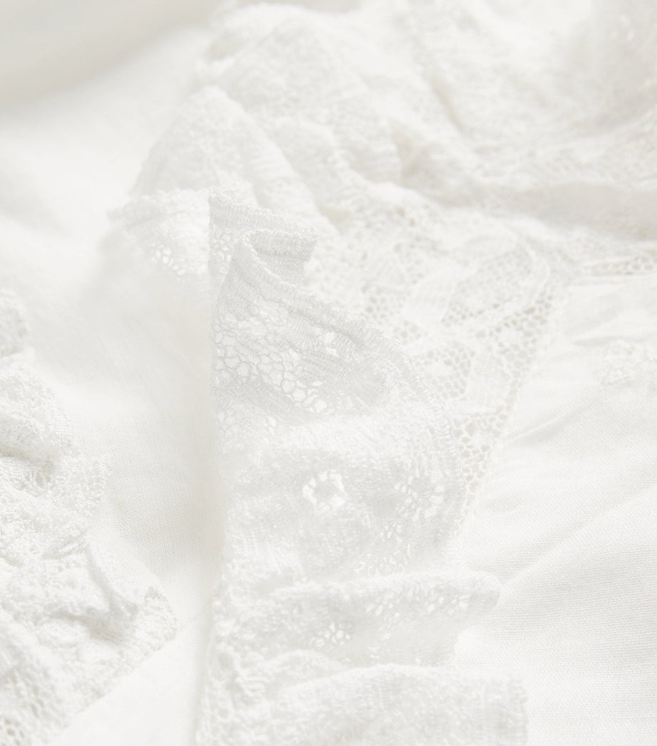 White Cotton Dove Mini Dress