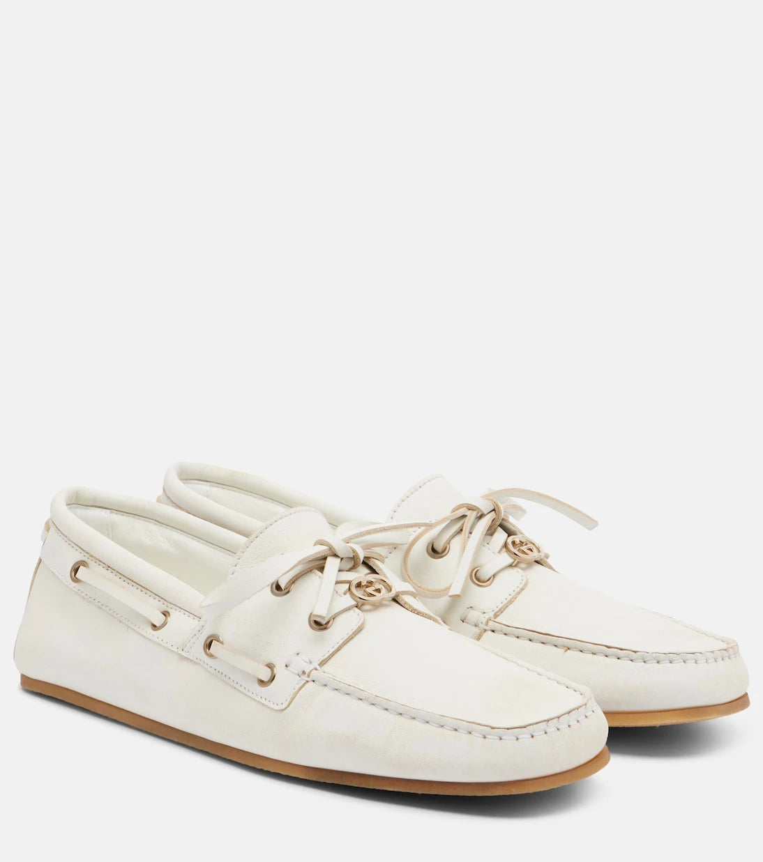 Gucci - Interlocking G leather boat shoes