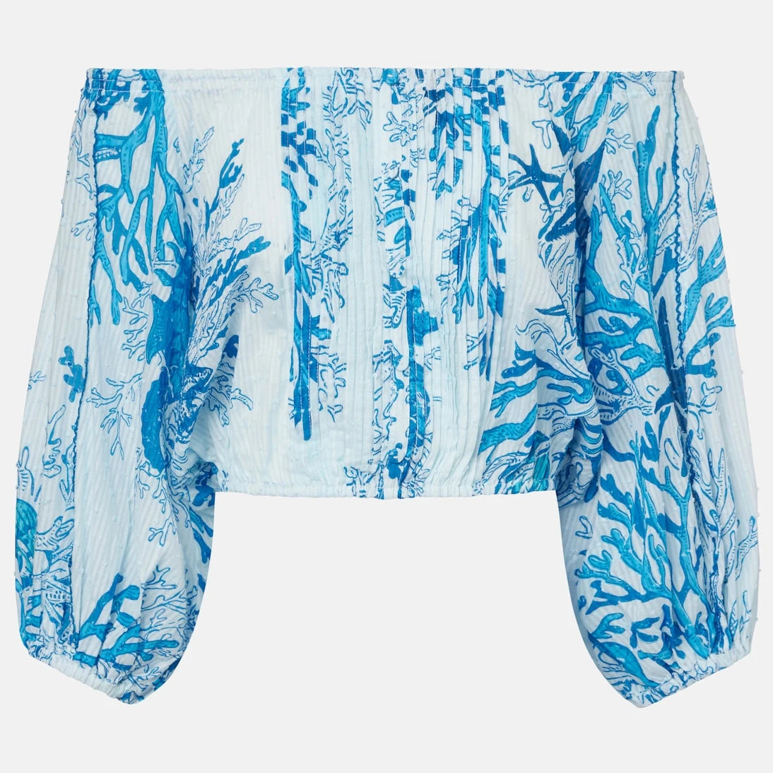 Poupette St Barth - Bova printed off-shoulder cotton top