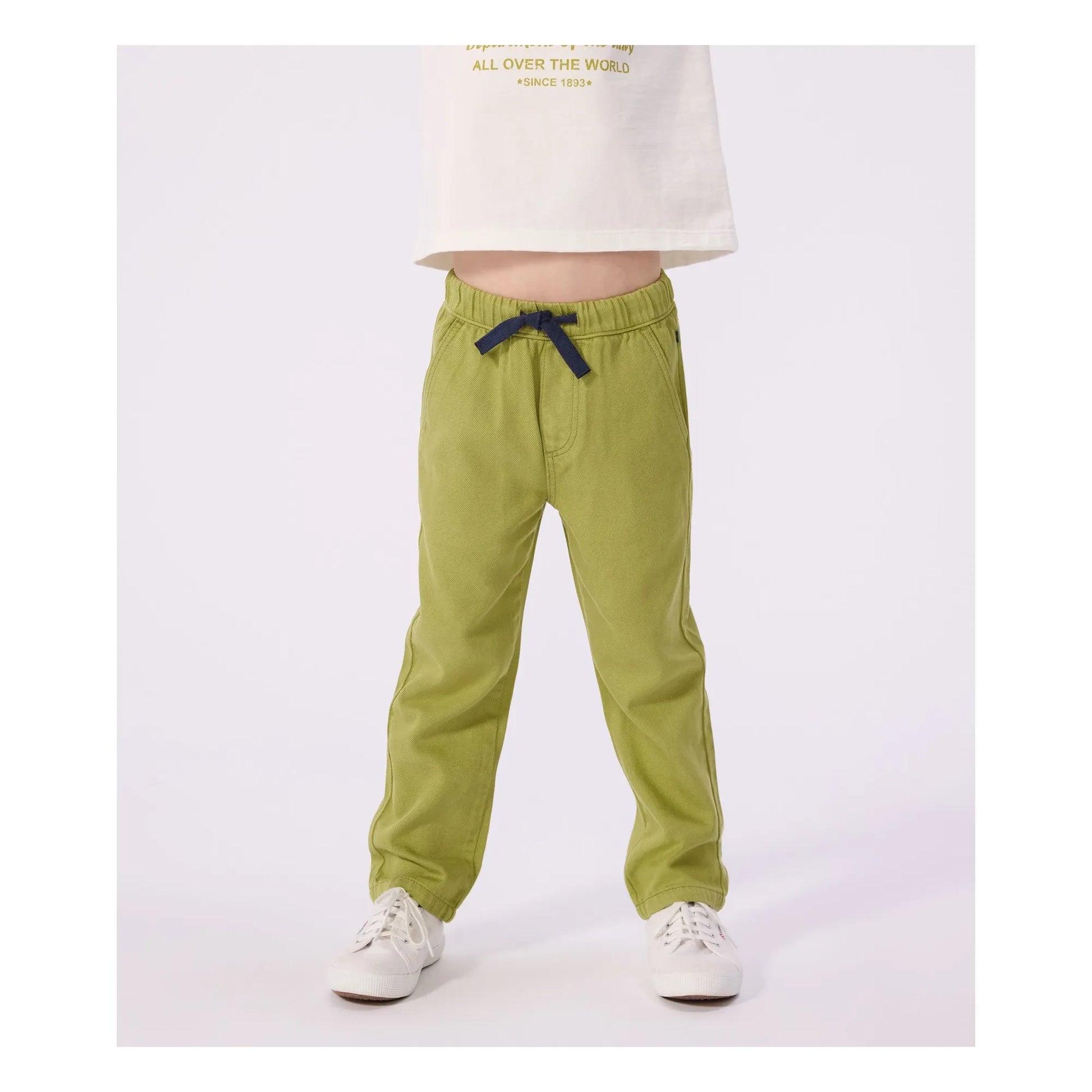 Petit Bateau - Straight Twill Pants | Olive
