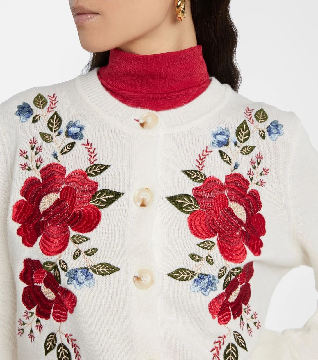 Farm Rio - Embroidered wool cardigan