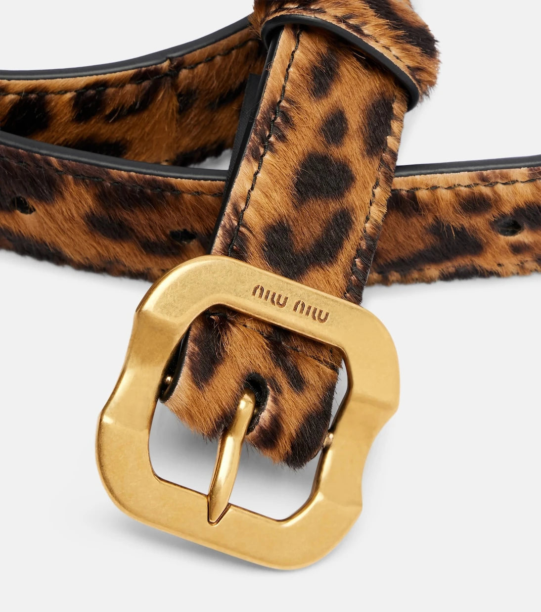 Miu Miu - Leopard-print calf hair belt