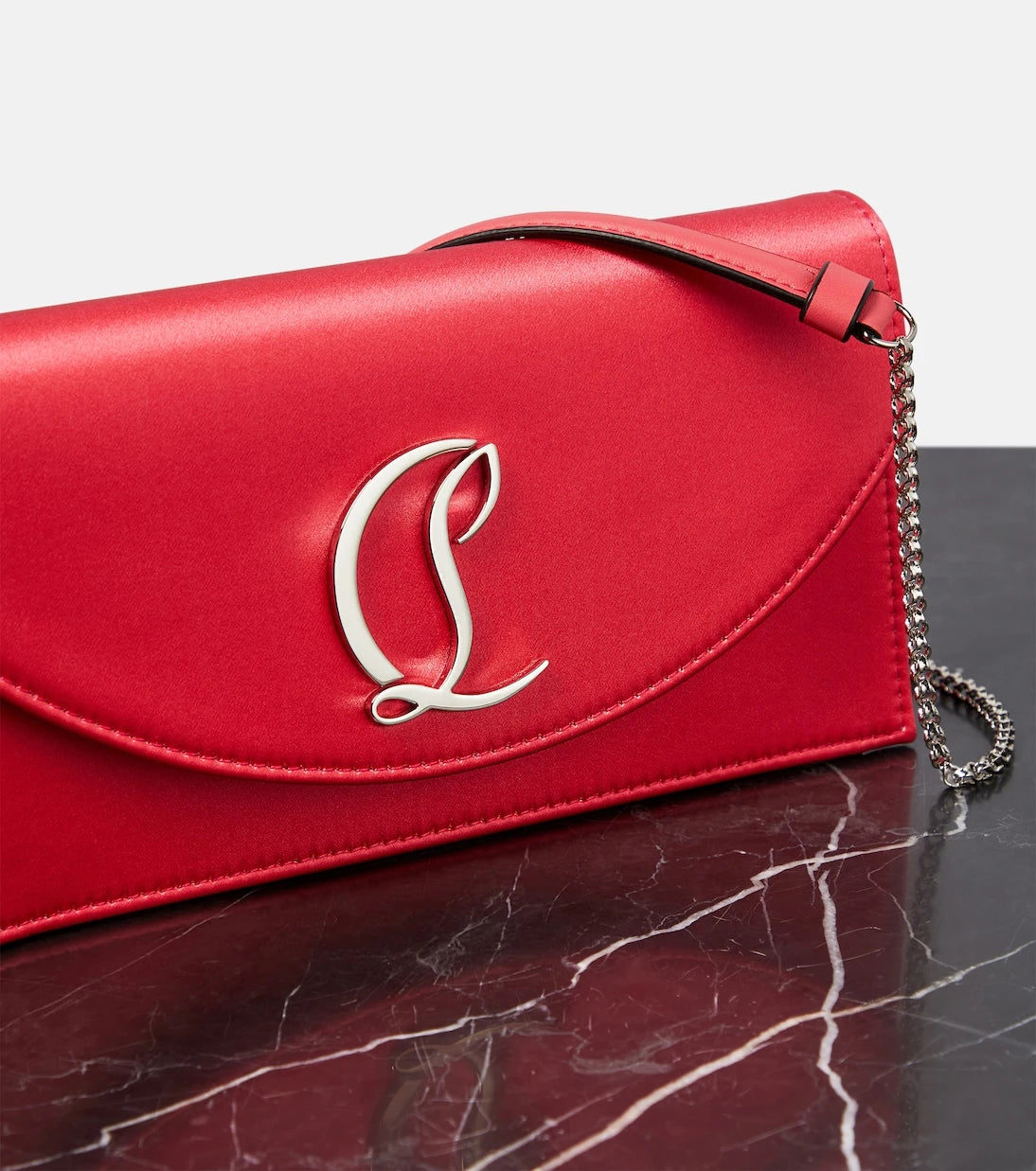 Christian Louboutin - Loubi54 silk-satin clutch