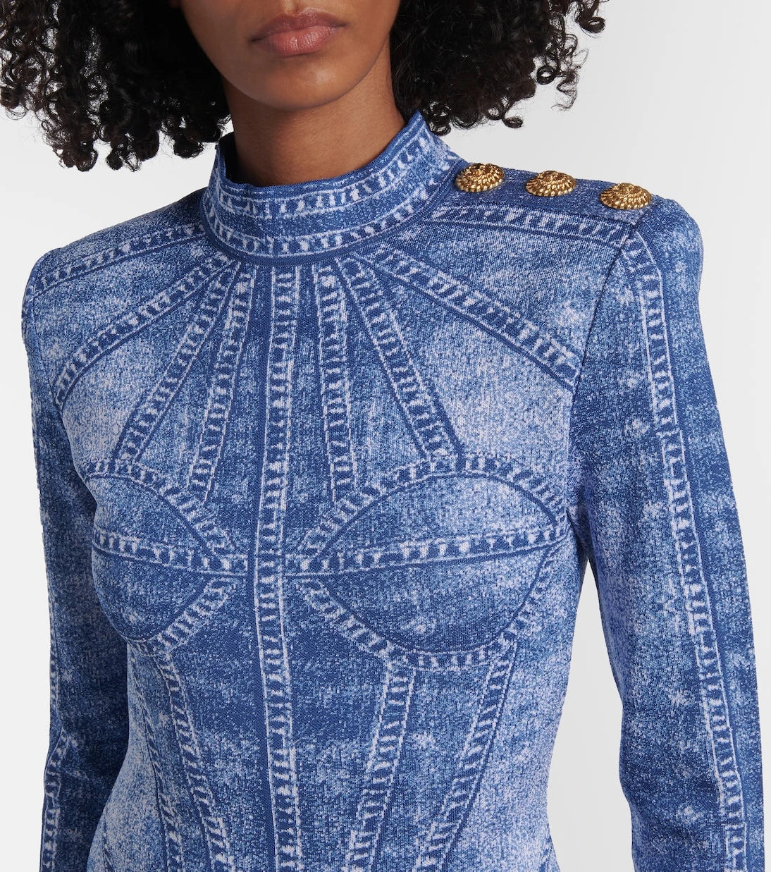 Balmain - Trompe l'œil jacquard minidress