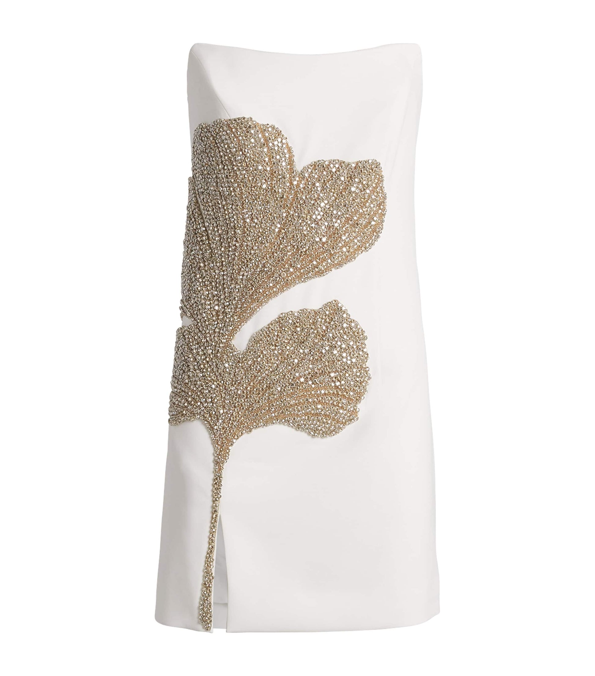 Costarellos Ivory Appliqué-Detail Strapless Kassia Mini Dress