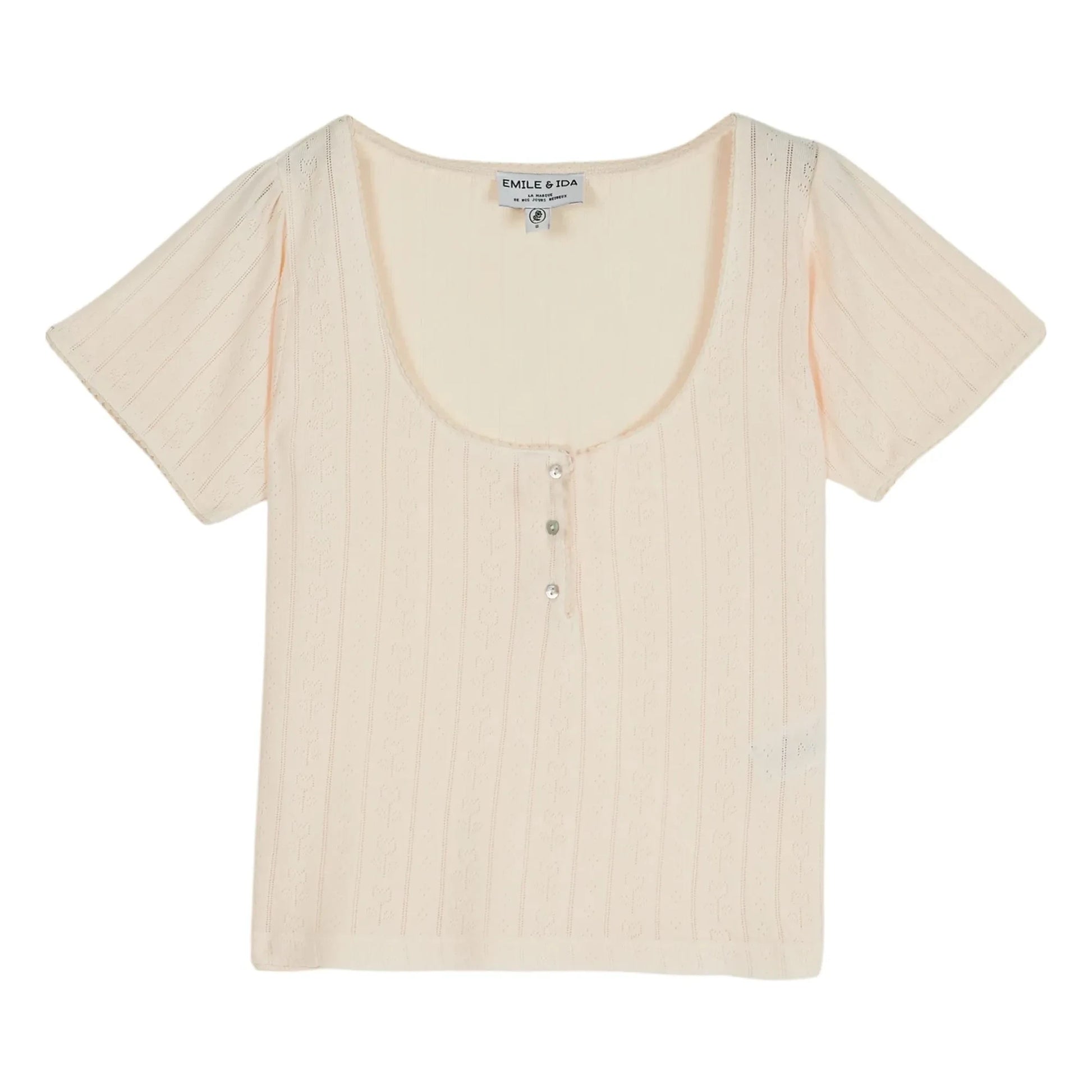 Emile et Ida - Modal Cotton T-shirt | Cream