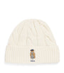 Ivory Wool-Blend Polo Bear Beanie