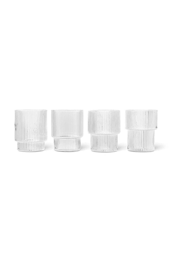 ferm LIVING Ripple Glasses 200 ml (4'lü) Bardak Seti